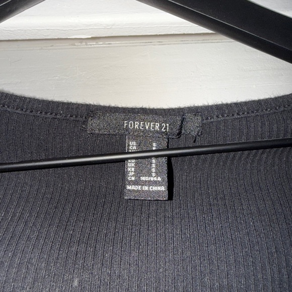2/$15 Forever 21 Black Lace-Up Top - Picture 2 of 4